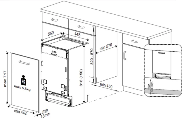 Onedaykitchen BEKO Vollintegrierter Geschirrspüler BDIS 15N22, 450 mm breit, 5 Programme BDIS15N22 1